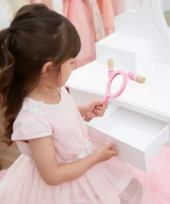 TeamsonUS Fantasy Fields Little Princess Rapunzel Vanity With Mirror, Drawers And Stool, White New