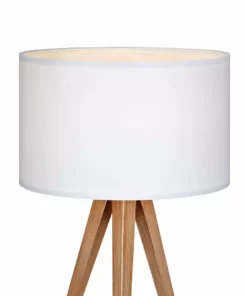 TeamsonUS Teamson Home Romanza 20.07" Postmodern Tripod Table Lamp With Drum Shade, Natural/White 11 TeamsonUS Teamson Home Romanza 20.07