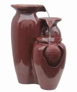 TeamsonUS Teamson Home 3-Jar Outdoor Garden Floor Fountain