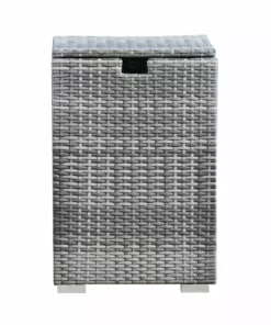 TeamsonUS Teamson Home Gas Tank Wicker Cover Table For 20 LB Propane Tanks, Gray New