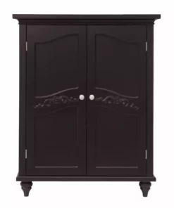 TeamsonUS Teamson Home Versailles Wooden Floor Cabinet With 2 Shelves, Dark Espresso