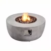 TeamsonUS New Teamson Home 36" Outdoor Round Propane Gas Fire Pit With Faux Concrete Base, Gray