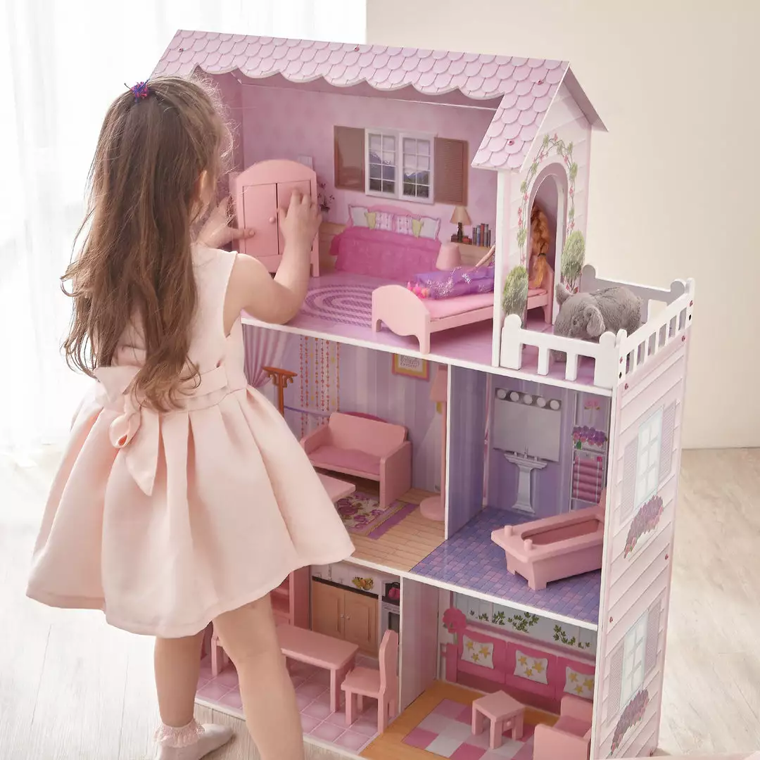 TeamsonUS Kids Olivia's Little World Dreamland Tiffany Dollhouse With 12 Accessories, Pink/Purple 6 TeamsonUS Kids Olivia's Little World Dreamland Tiffany Dollhouse With 12 Accessories, Pink/Purple