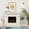 TeamsonUS New Teamson Home Hestia Electric Fireplace Mantel With Gray Faux Marble, White 2 TeamsonUS New Teamson Home Hestia Electric Fireplace Mantel With Gray Faux Marble, White