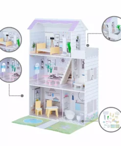 TeamsonUS Olivia's Little World Grand Dollhouse With Garden And Accessories For 12" Dolls, Purple New 15 TeamsonUS Olivia's Little World Grand Dollhouse With Garden And Accessories For 12