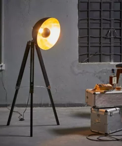 TeamsonUS Teamson Home Fascino Tripod Floor Lamp, Black/Gold