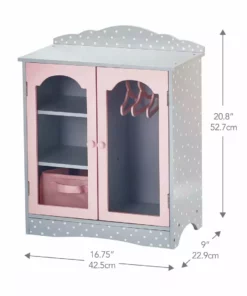 TeamsonUS Olivia's Little World Polka Dots Princess Toy Closet With Hangers For 18