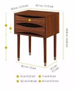 TeamsonUS Teamson Home Dawson Modern Wooden Side Table With Storage, Walnut