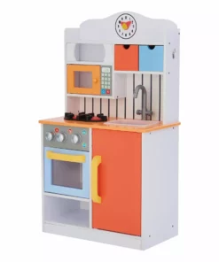 TeamsonUS Teamson Kids - Little Chef Florence Classic Play Kitchen - Coral Red / Twilight