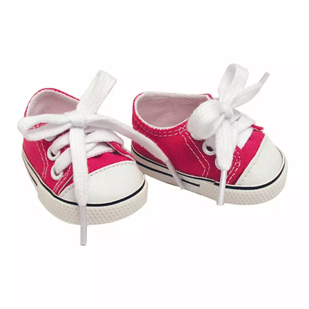 TeamsonUS Sophia's Set Of 3 Canvas Tennis Shoes For 18" Dolls, Pink, White, And Blue 6 TeamsonUS Sophia's Set Of 3 Canvas Tennis Shoes For 18" Dolls, Pink, White, And Blue