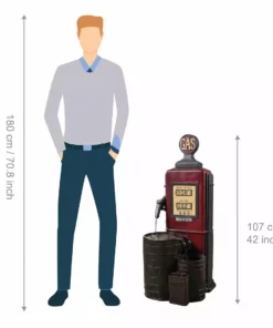 TeamsonUS Teamson Home Outdoor Vintage Gas Station Waterfall Fountain With Pump