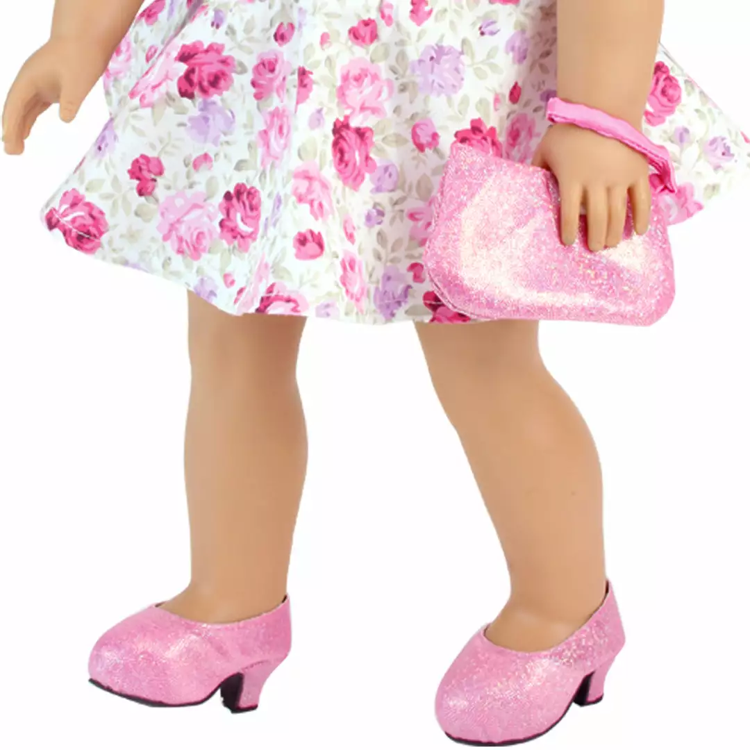 TeamsonUS Sophia's Sparkling Platform High Heels For 18" Dolls, Pink Kids 6 TeamsonUS Sophia's Sparkling Platform High Heels For 18" Dolls, Pink Kids