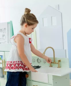 TeamsonUS Teamson Kids - Little Chef Chelsea Modern Play Kitchen - Mint / Gold