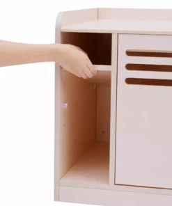 TeamsonUS Teamson Pets Robin Vented Wooden Cat Litter Box Enclosure Storage Bench, White