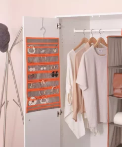 TeamsonUS Teamson Home 21-Pocket Hanging Jewelry Accessory Organizer Soft Storage