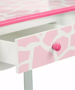 TeamsonUS Fantasy Fields - Fashion Giraffe Prints Gisele Play Vanity Set - Pink / White 12 TeamsonUS Fantasy Fields - Fashion Giraffe Prints Gisele Play Vanity Set - Pink / White