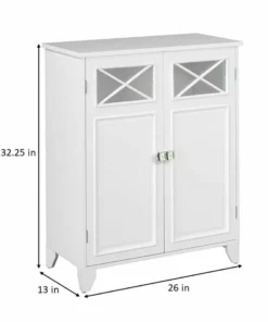 TeamsonUS Teamson Home Dawson Free Standing Floor Storage Cabinet With Adjustable Shelves