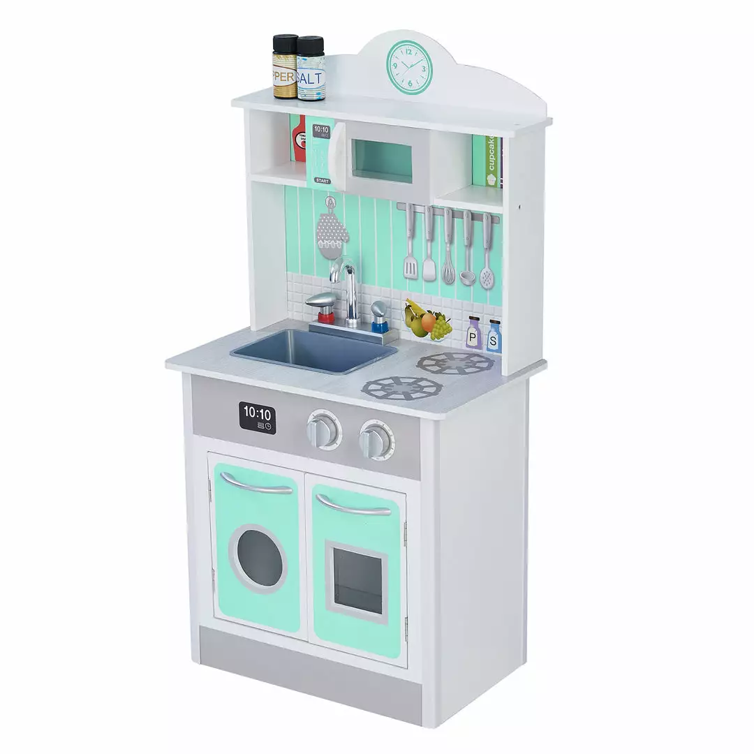 TeamsonUS Teamson Kids - Little Chef Madrid Classic Play Kitchen - Mint / Grey 3 TeamsonUS Teamson Kids - Little Chef Madrid Classic Play Kitchen - Mint / Grey