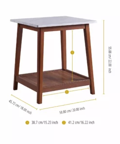 TeamsonUS Teamson Home Kingston Wooden Side Table With Storage And Marble-Look Top, Marble/Walnut 11 TeamsonUS Teamson Home Kingston Wooden Side Table With Storage And Marble-Look Top, Marble/Walnut