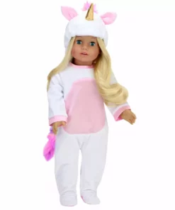 TeamsonUS Kids Sophia's Unicorn Costume And Hat With Rainbow Hair For 18