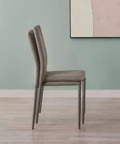 TeamsonUS Teamson Home Fabric Dining Chair With Metal Legs, Set Of 2, Mocha 10 TeamsonUS Teamson Home Fabric Dining Chair With Metal Legs, Set Of 2, Mocha