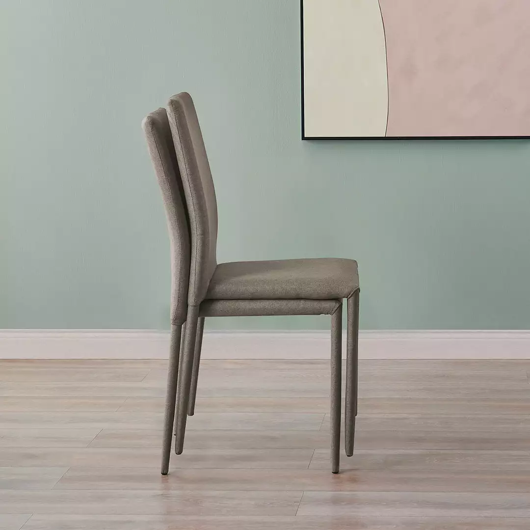 TeamsonUS Teamson Home Fabric Dining Chair With Metal Legs, Set Of 2, Mocha 5 TeamsonUS Teamson Home Fabric Dining Chair With Metal Legs, Set Of 2, Mocha