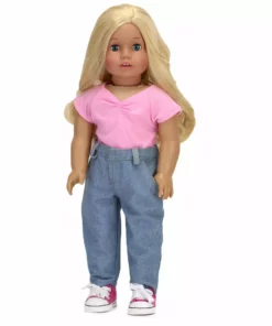 TeamsonUS Sophia's High Rise Loose Fit Jeans For 18" Dolls, Blue Kids
