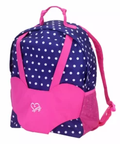 TeamsonUS Sophia's Polka Dot Backpack Carrier To Fit 15'' & 18'' Dolls, Navy