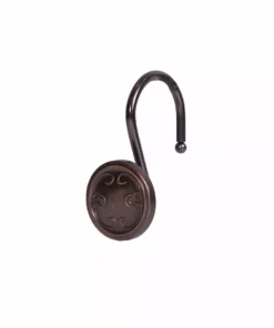 TeamsonUS Teamson Home Decorative Shower Hooks Set Of 12, Rubbed Bronze