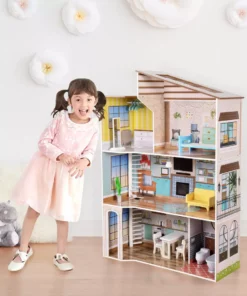 TeamsonUS Olivia's Little World Wooden Dreamland Mediterranean Dollhouse Set