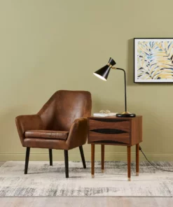 TeamsonUS Teamson Home Dawson Modern Wooden Side Table With Storage, Walnut