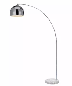 TeamsonUS Teamson Home Arquer Arc 66" Metal Floor Lamp With Bell Shade, Chrome