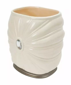 TeamsonUS Home Jemma White Ivory Waste Basket