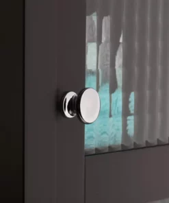 TeamsonUS Teamson Home Chesterfield Wooden Floor Cabinet With Waffle Glass Door, Espresso