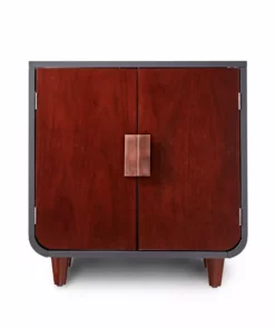 TeamsonUS Teamson Pets Small Dyad Wooden Cat Litter Box Enclosure And Side Table, Mocha Walnut