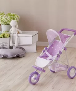 TeamsonUS Olivia's Little World - Baby Doll Jogging Stroller - Purple / Stars Kids