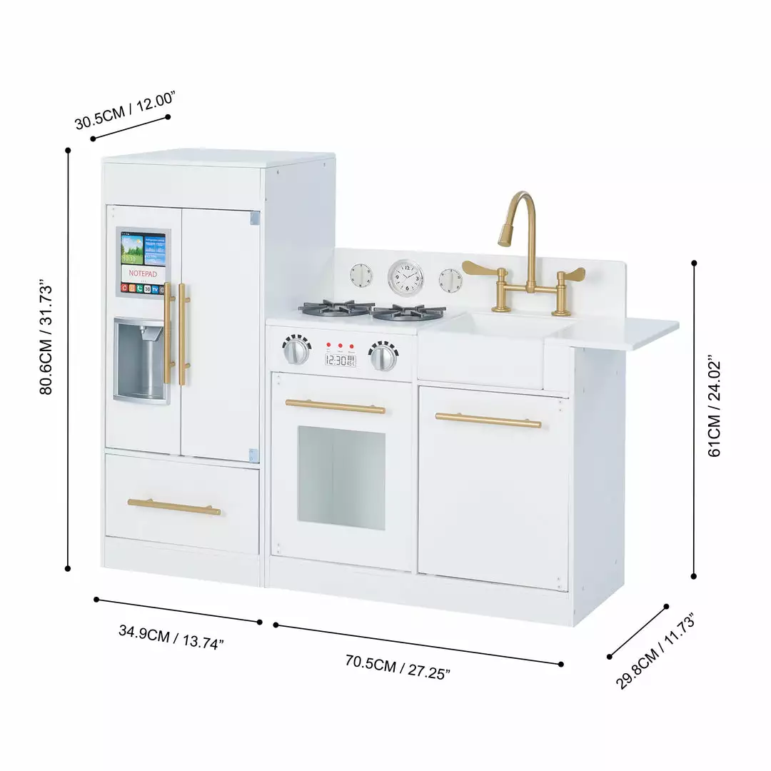 TeamsonUS Teamson Kids - Little Chef Chelsea Modern Play Kitchen - White / Gold 7 TeamsonUS Teamson Kids - Little Chef Chelsea Modern Play Kitchen - White / Gold