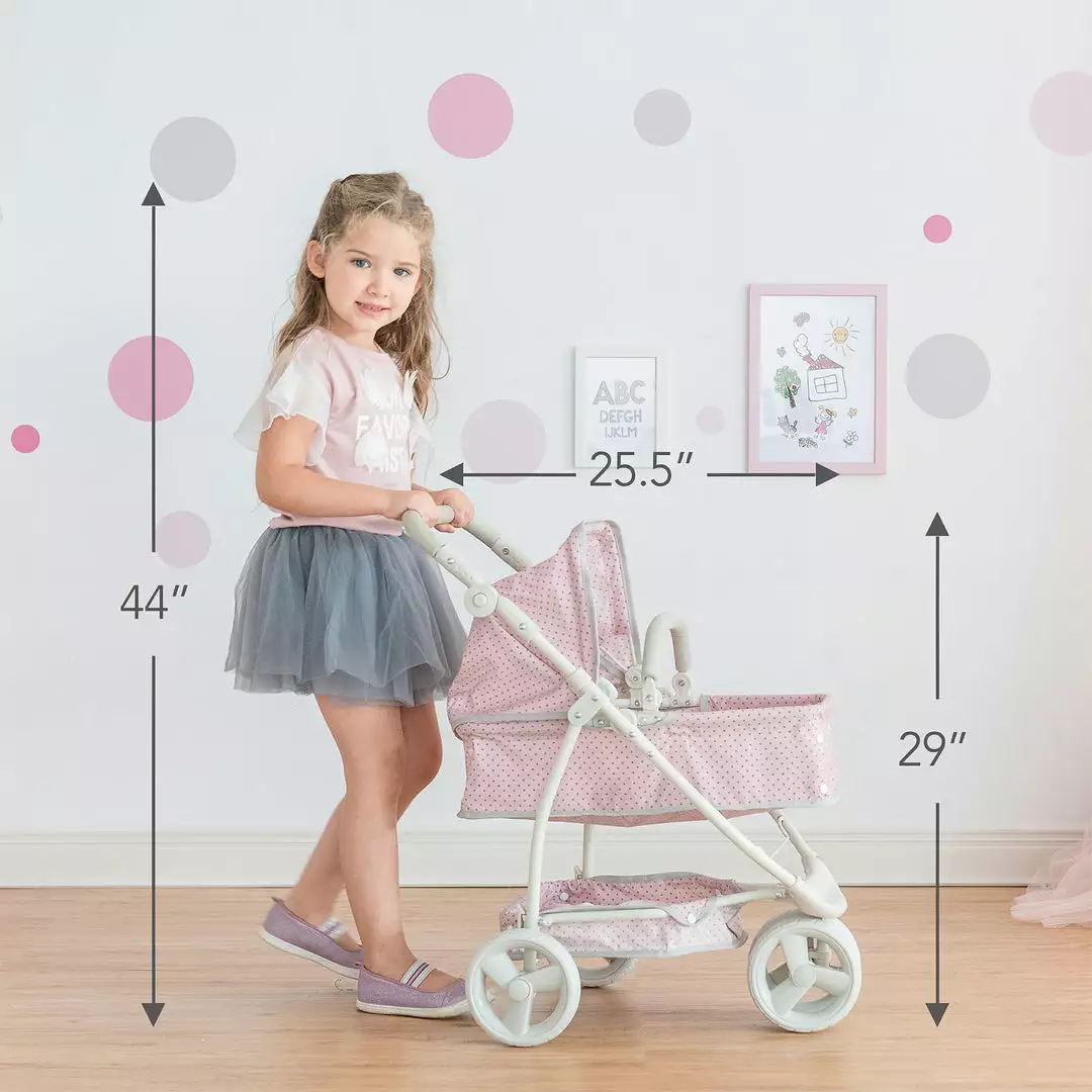 TeamsonUS Olivia's Little World Polka Dots Princess 2-in-1 Baby Doll Stroller, Pink 6 TeamsonUS Olivia's Little World Polka Dots Princess 2-in-1 Baby Doll Stroller, Pink