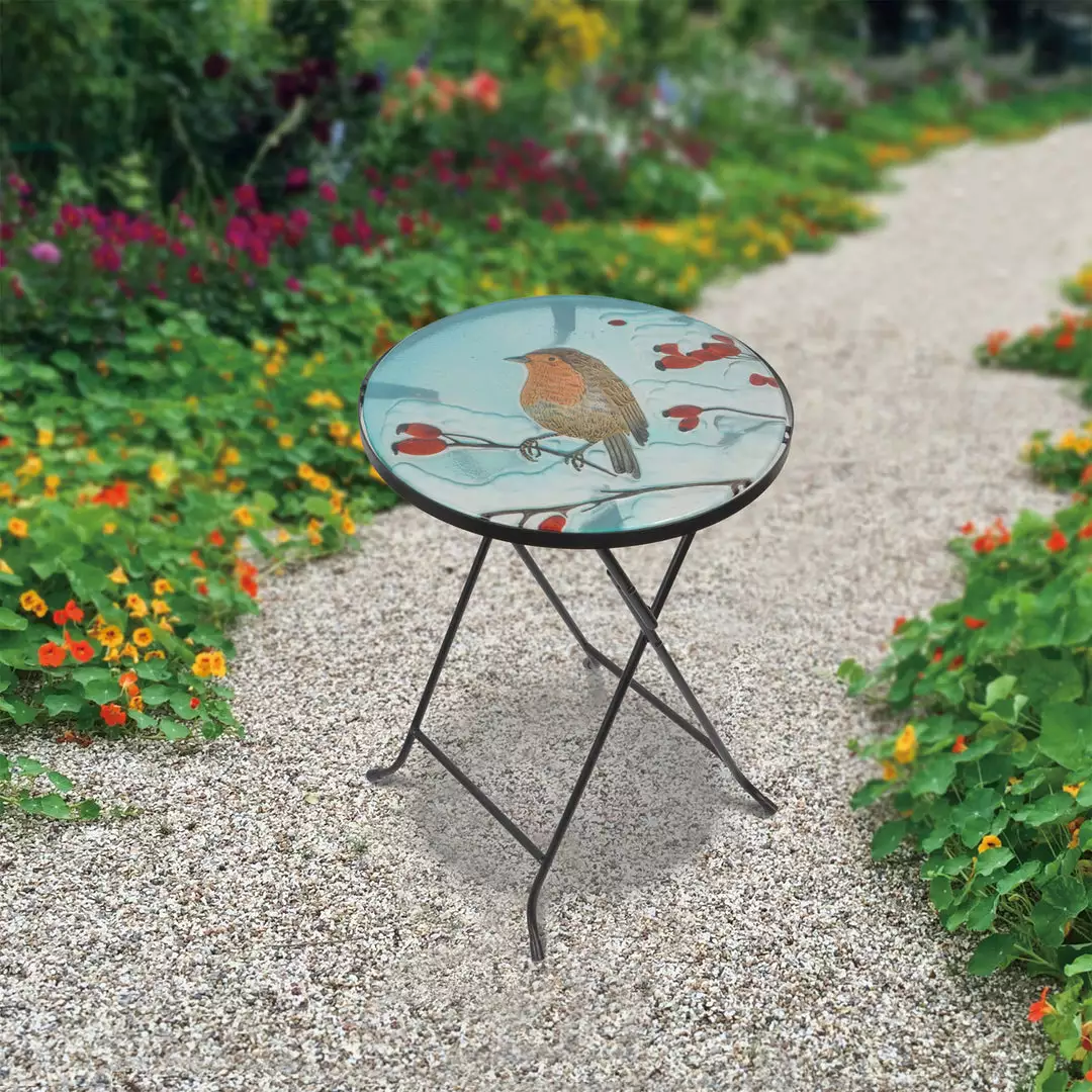 TeamsonUS Teamson Home - 14 Inch Handpainted Fusion Glass Planter Stand/Side Table--Multi Color 4 TeamsonUS Teamson Home - 14 Inch Handpainted Fusion Glass Planter Stand/Side Table--Multi Color