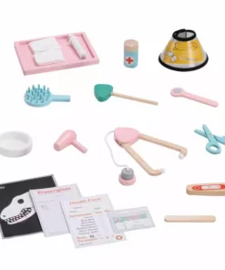 TeamsonUS Teamson Kids Little Helper Wooden Pet Care And Veterinary Clinic Playset