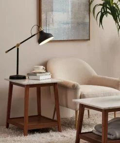 TeamsonUS Teamson Home Kingston Wooden Side Table With Storage And Marble-Look Top, Marble/Walnut 10 TeamsonUS Teamson Home Kingston Wooden Side Table With Storage And Marble-Look Top, Marble/Walnut