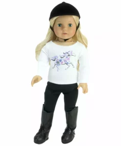 TeamsonUS Sophia's 4 Piece Horseback Riding Outfit With Riding Boots Set For 18'' Dolls, Black Kids 12 TeamsonUS Sophia's 4 Piece Horseback Riding Outfit With Riding Boots Set For 18'' Dolls, Black Kids