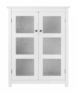 TeamsonUS Teamson Home Connor 2 Door Floor Cabinet With Adjustable Shelf, White