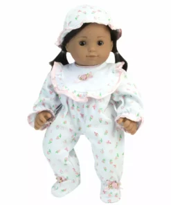 TeamsonUS Sophia's 5 Piece Floral Print Baby Doll And Bottle Set For 15'' Dolls, White/Pink 8 TeamsonUS Sophia's 5 Piece Floral Print Baby Doll And Bottle Set For 15'' Dolls, White/Pink