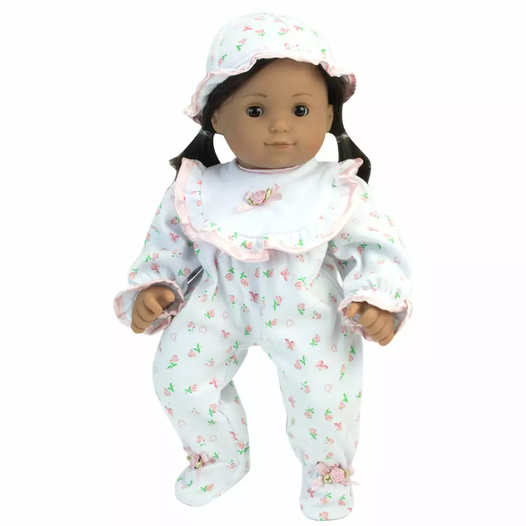 TeamsonUS Sophia's Floral Print PJ Outfit For 15'' Dolls, White/Pink Kids 6 TeamsonUS Sophia's Floral Print PJ Outfit For 15'' Dolls, White/Pink Kids
