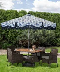 TeamsonUS Teamson Home Outdoor 5 Piece Rattan And Acacia Wood Patio Dining Set With Four Chairs And Table, Brown 10 TeamsonUS Teamson Home Outdoor 5 Piece Rattan And Acacia Wood Patio Dining Set With Four Chairs And Table, Brown