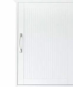 TeamsonUS Teamson Home Newport Contemporary Wooden Over-the-Toilet Storage Cabinet With Shelves, White