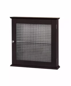 TeamsonUS Teamson Home Chesterfield Removable Wooden Medicine Cabinet With Waffle Glass Door, Espresso