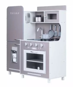 TeamsonUS Teamson Kids Little Chef Mayfair Classic Kids Kitchen Playset With 11 Accessories, Gray