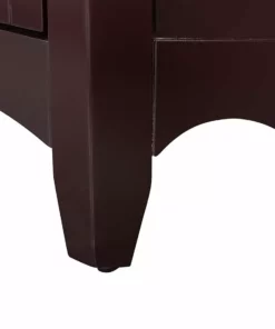 TeamsonUS Teamson Home Glancy Wooden Corner Floor Cabinet With Shutter Door, Dark Brown